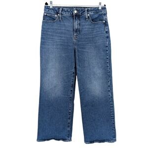 J.Crew Curvy Wide Leg Jeans High Rise Denim Relaxed Fit Blue 31 ankle cropped